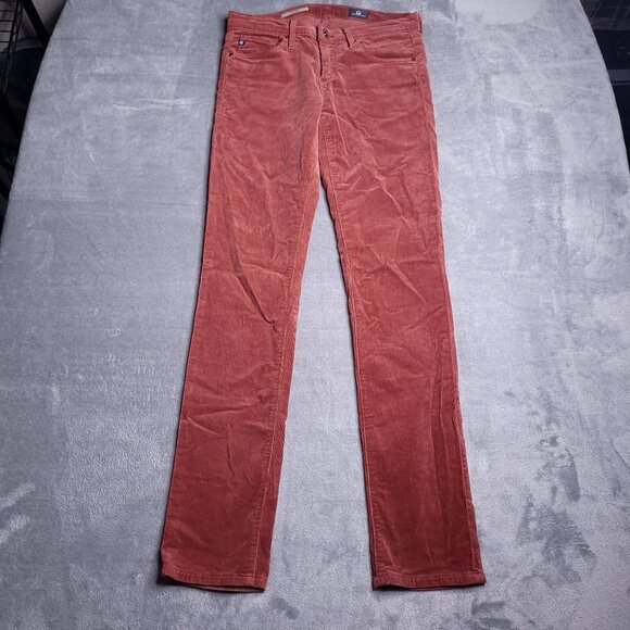 Adriano Goldschmied Womans The Stevie Slim Straight Corduroy Jeans 26 Rust Red - Picture 3 of 9